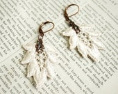lace earrings -OUR DIVINE LOVE- vintage ivory