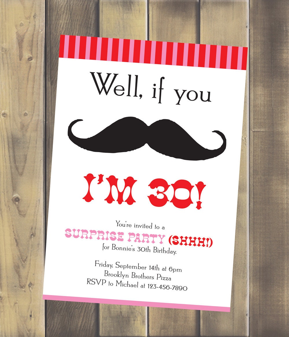 Mustache Party Invitation - PRINTABLE