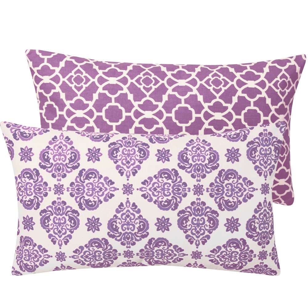 Purple Pillow Cover 12x20 Moroccan Nursery by ChloeandOliveDotCom