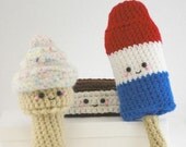 PDF Crochet Pattern- Amigurumi Cool Treats Trio