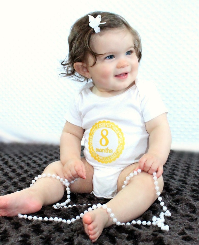 Monthly Onesie Stickers - Danielle - Bright Pop of Damask Colors - Great Baby Shower Gift and  Photo Prop Baby Month Stickers