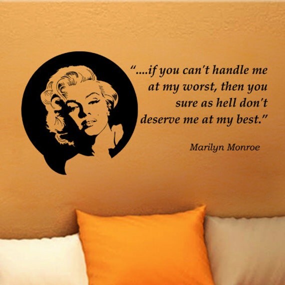 Marilyn Monroe If you cant handle me inspirational wall phrase words quote saying vinyl decal sticker 32i
