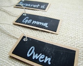 Unique Chalkboard Wedding Tags - Place Card/Escort Card/Favor - Rustic Woodland, Vintage-Inspired, Natural