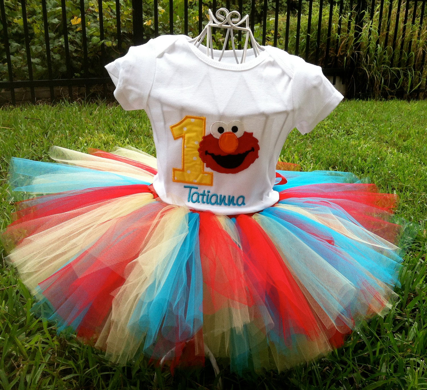 Elmo Birthday Tutu Outfit- Personalized-Pink