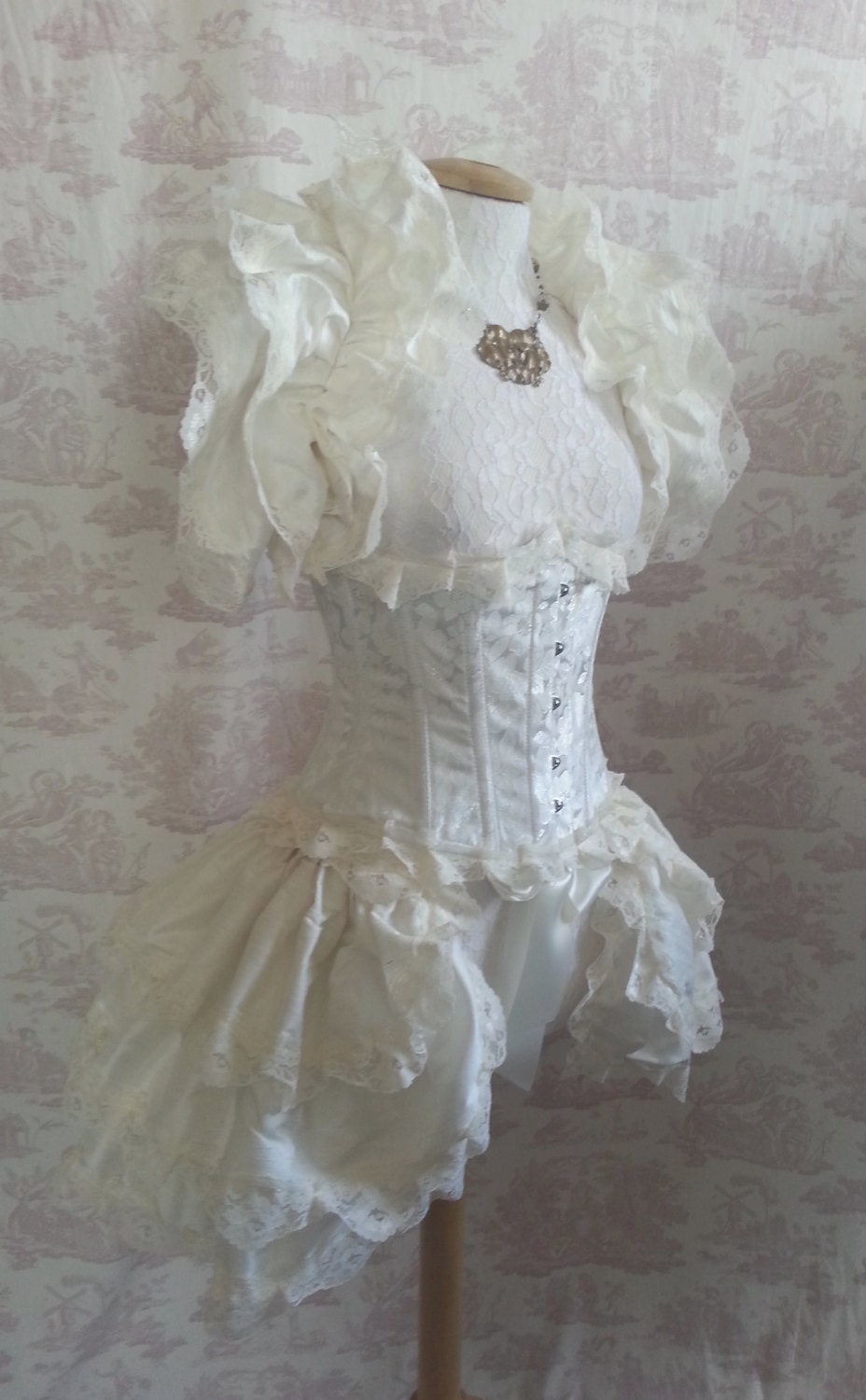 Silk Wedding Bustle BURLESQUE   STEAMPUNK Bridal By Gothic Burlesque