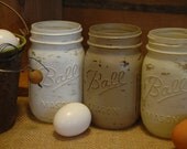 Farm Fresh Eggs PINT size painted mason jar set