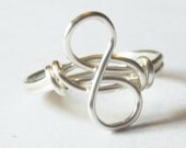 Silver Infinity Ring, Custom Size Wire Wrapped Infinity Jewelry