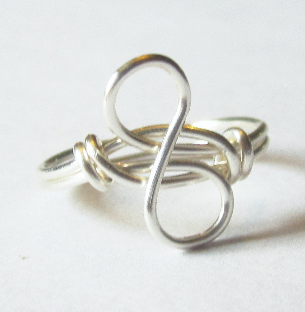 Silver Infinity Ring, Custom Size Wire Wrapped Infinity Jewelry