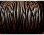 1.5 mm - 164 ft. Genuine leather round cord - Natural Antique Brown (50 Meters) AAA Quality