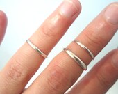 Set of Three Layering Above the knuckle Sterling Silver Stacking Rings-.925 Sterling Silver