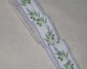 Limited Edition French County Aix en Provence Lavender Flower Design Cotton Hand Distressed Ribbon Limited Edition ECS