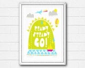 Print Travel Illustration Adventure Typographic Colourful Poster Art SALE