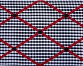 Houndstooth French Memo Board with Red Ribbon, 17 X 11