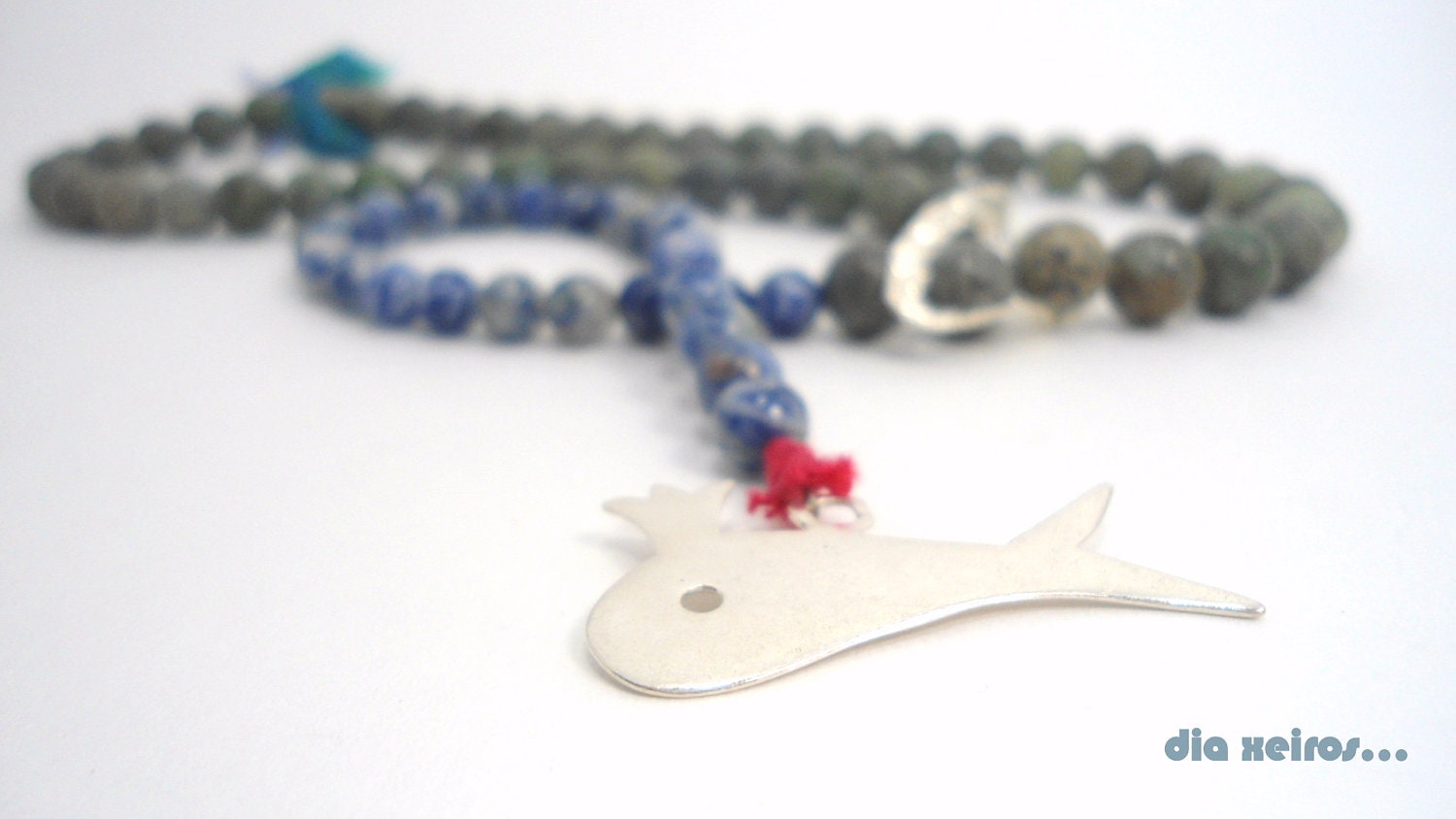 sterling silver crowned whale blue gem necklace,adjustable with several semi precious stones in beautiful blues,JA0081 turqouise,lapis