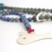 sterling silver crowned whale blue gem necklace,adjustable with several semi precious stones in beautiful blues,JA0081 turqouise,lapis