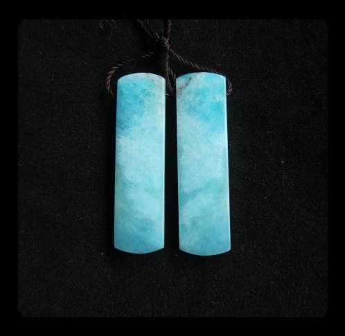 Amazonite Rectangle Earring Bead,10x35x4mm,6.59g