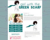 Girl with the Green Scaft- Premium Premade Blog Template for Blogger-Installation Included