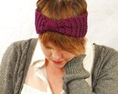 Turban Headband, Purple Knit
