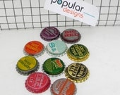 10 Assorted Tab Melow Yellow Vintage Unused Soda Pop Bottle Caps scrapbook  jewelry crafts pop art
