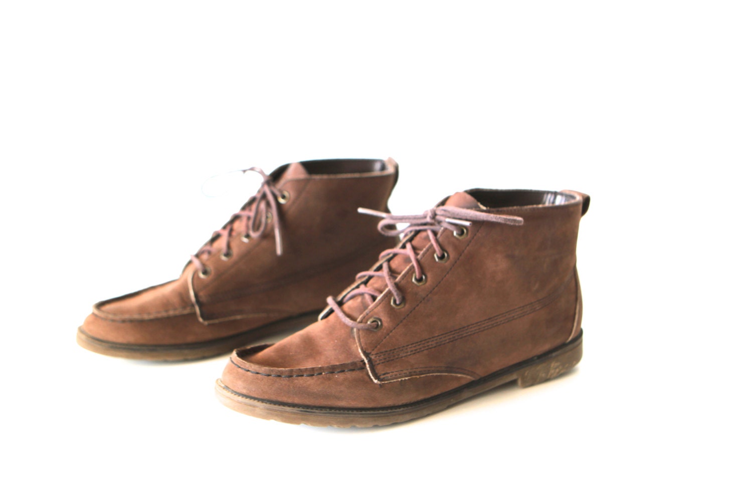 grunge CHUKKA 80s 90s Brown LEATHER ankle boot shoes women's size 8