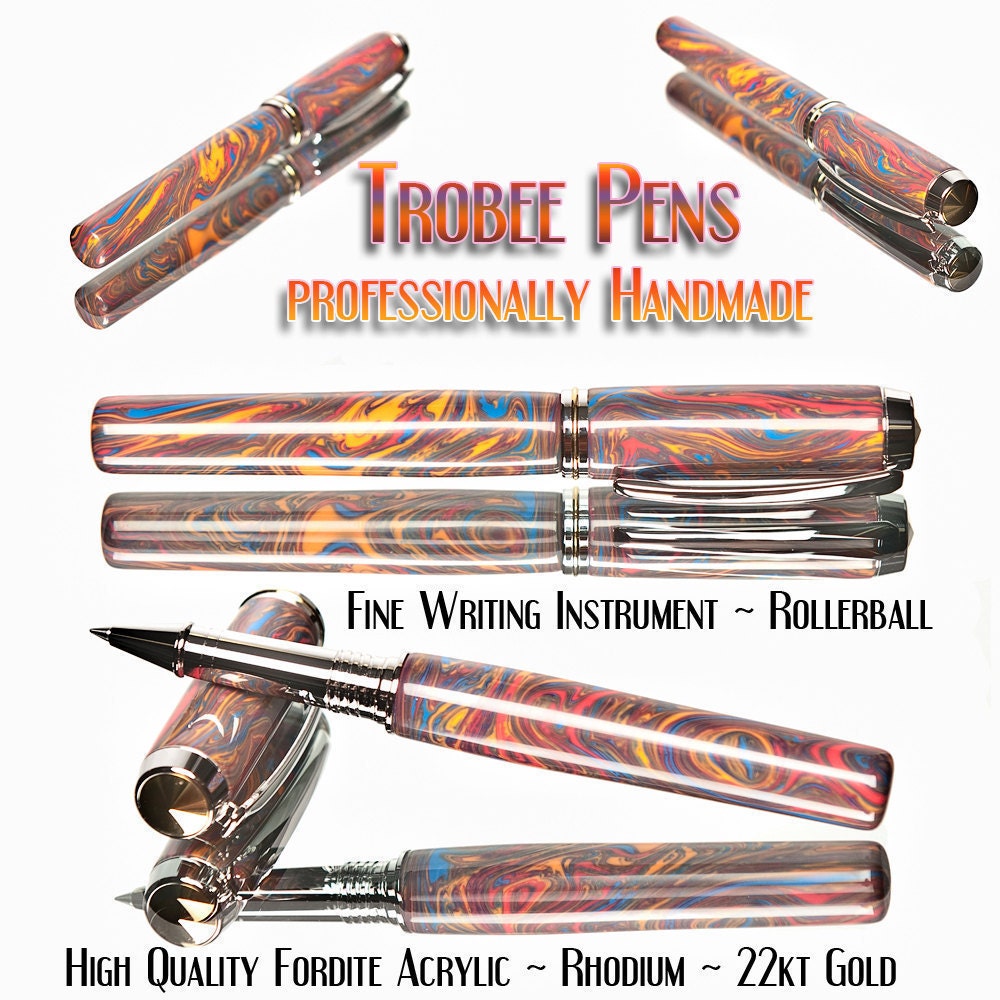 Roller Ball Pen writing instrument - wild psychedelic style very cool gift