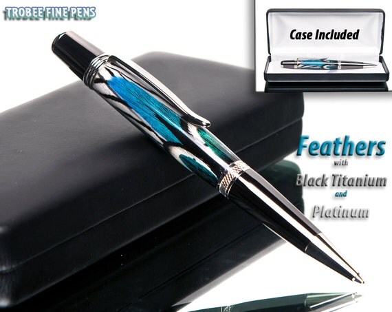 Ballpoint Pen made with real feathers Perfect gift for a man who appreciates quality writing