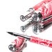 Rollerball Pen Red White Swarovski crystals, highest quality writing pens