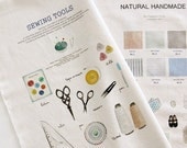 1 Yard - Japanese Linen Cotton Blended Fabric - Sewing Tools & Natural Handmade