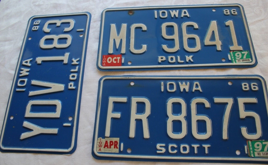 Iowa License Plate