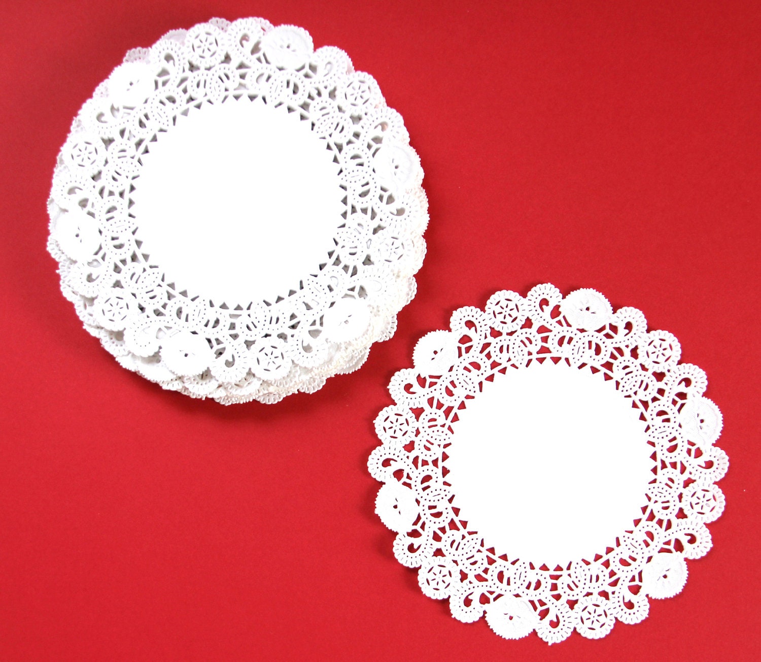 50 White Lace Paper Doilies (5 inches)