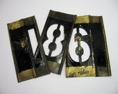 Vintage Brass Metal Stencils Numbers Interlocking 1 8 and 6 Set of Three