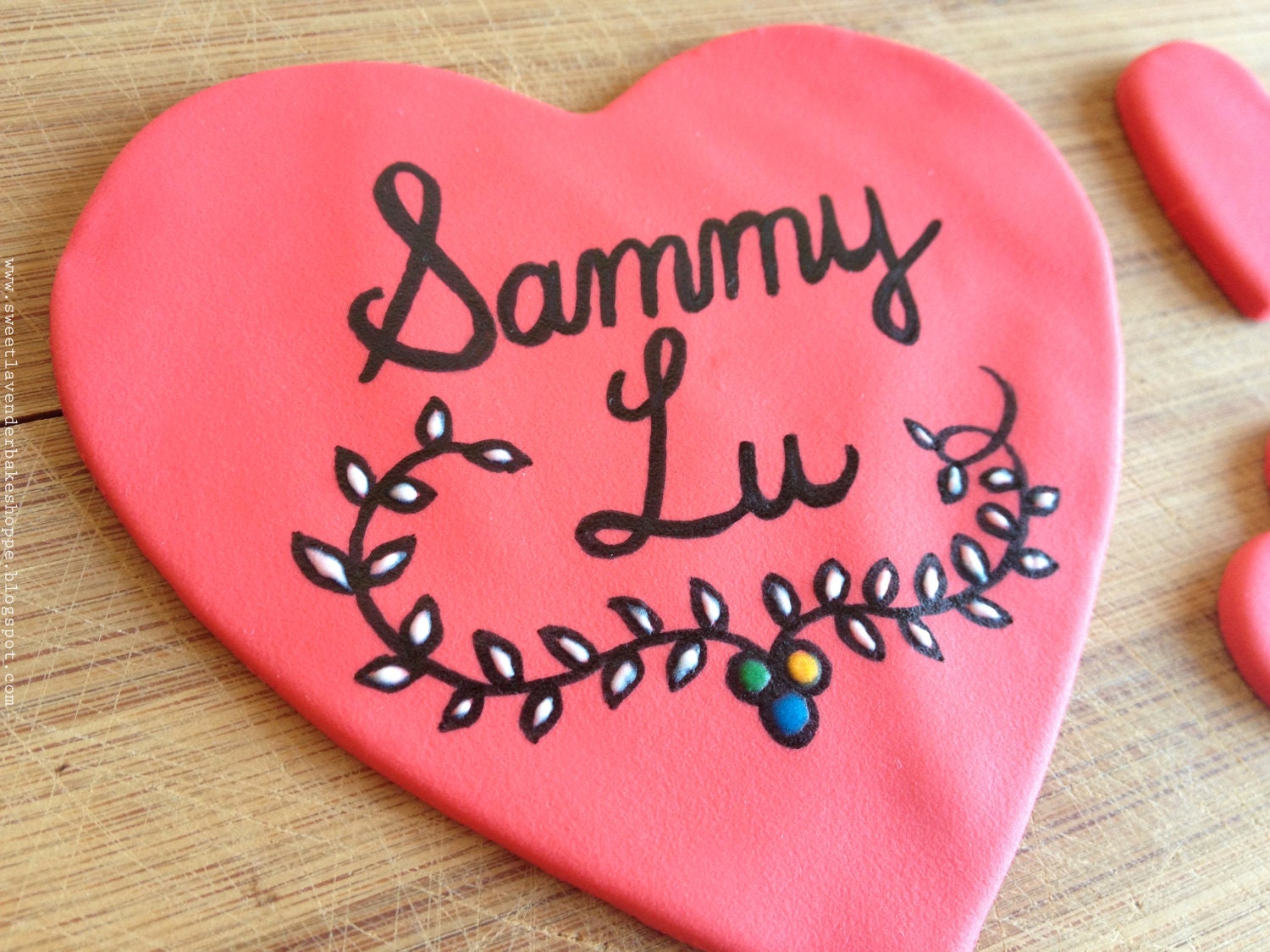 4 Inch Custom Hand Painted Edible Cake Topper- HEART