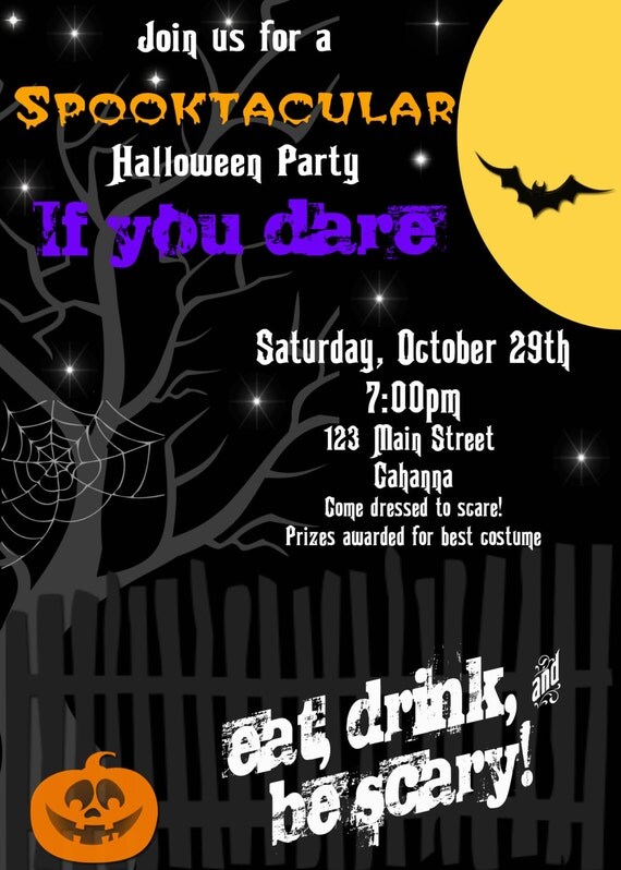 Halloween party adult invitation...DIY you print custom photo card by delightfulprints Il_570xn