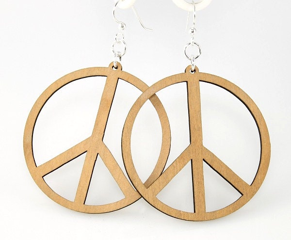 Large Peace Sign Earrings