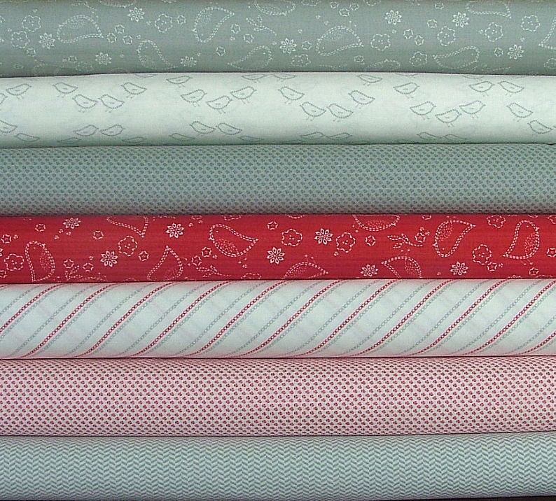 Fat Quarter Bundle of Sew Stitchy in Gray by Aneela Hoey for Moda