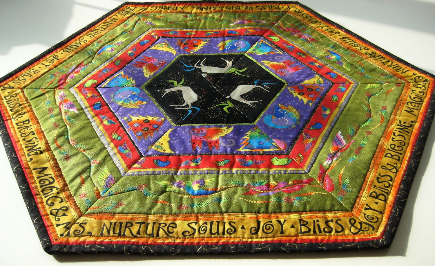 Quilted Table Topper  Modern Christmas Table Runner