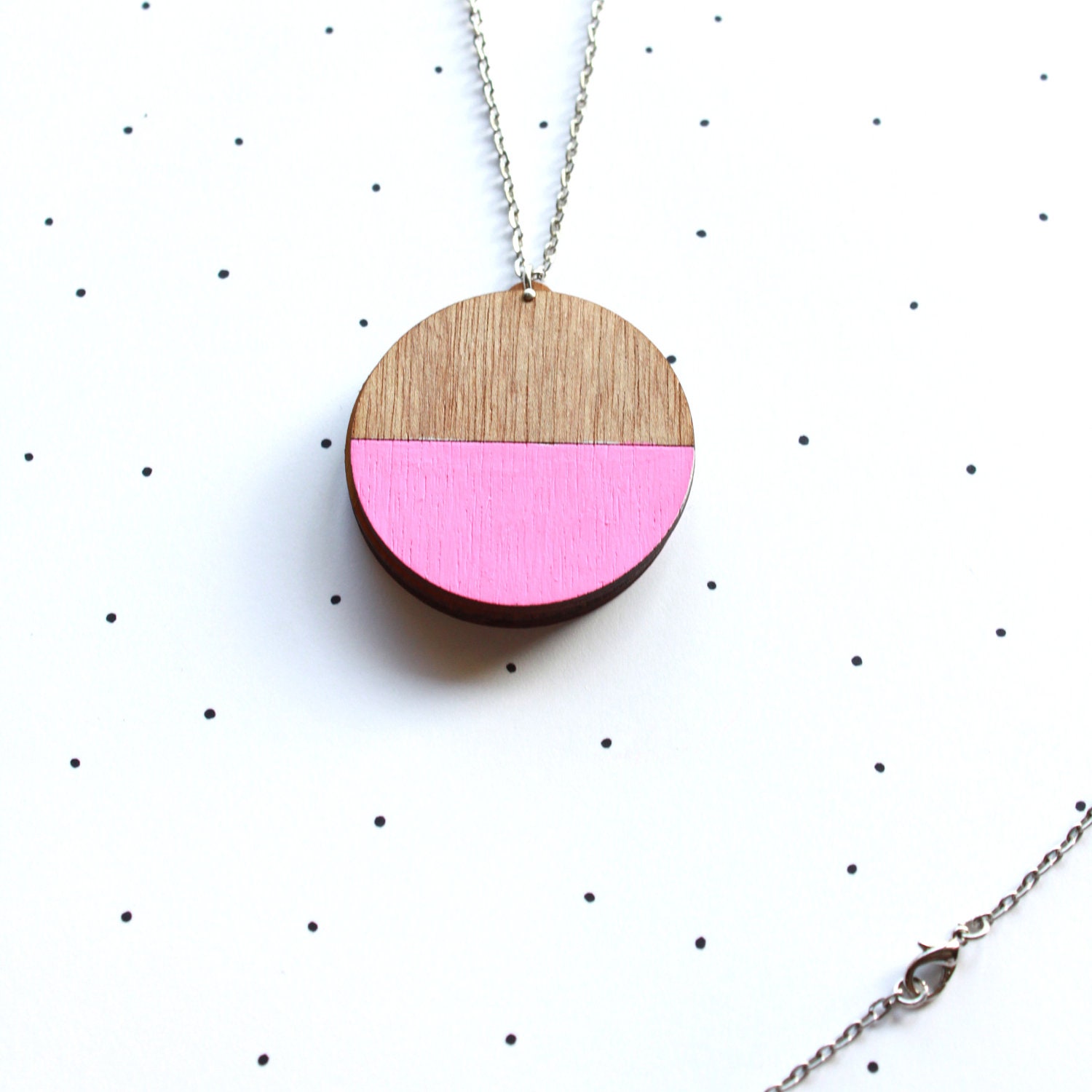 CUSTOM LISTING FOR Heath Dutschke - Wooden Laser Cut Dipped Pink Photo Locket