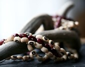 chain statement necklace bean necklace beaded kidney and black eyed pea necklace