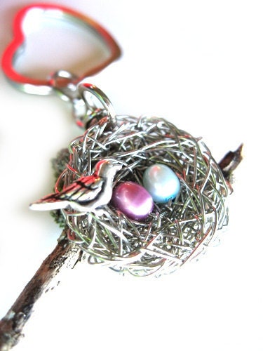 Mother Keychain - Birds Nest, Personalized Family Accessories
