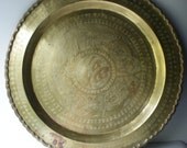 Vintage Extra Large Round Brass Tray