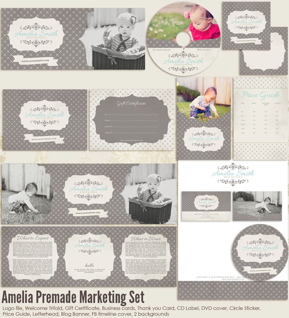 Amelia Premade Photography Marketing Set Templates