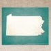 Customized Pennsylvania 8 x 10 State Art Print, State Map, Heart, Silhouette, Aged-Look Print