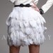 Couture White Goose Feather Knee Skirt - Laveder Faye