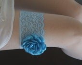 Blue Garter with Beautiful Flower