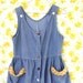 90s blue corduroy babydoll dress