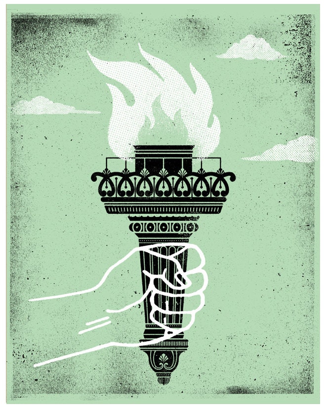 Liberty Torch Art Print - 11 x 14 Handpulled Screenprint