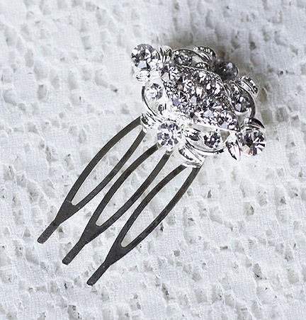 Rhinestone Bridal Hair Comb Beach Wedding Jewelry Crystal Hairpin Clip FREE Combine Shipping US CM054LX