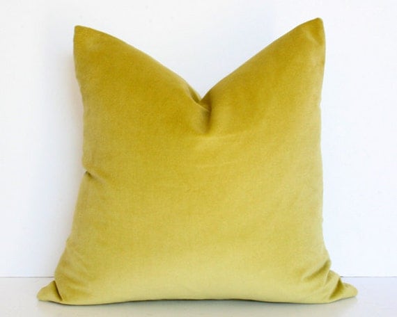 Honeydew Green Velvet Designer Pillow 17x17