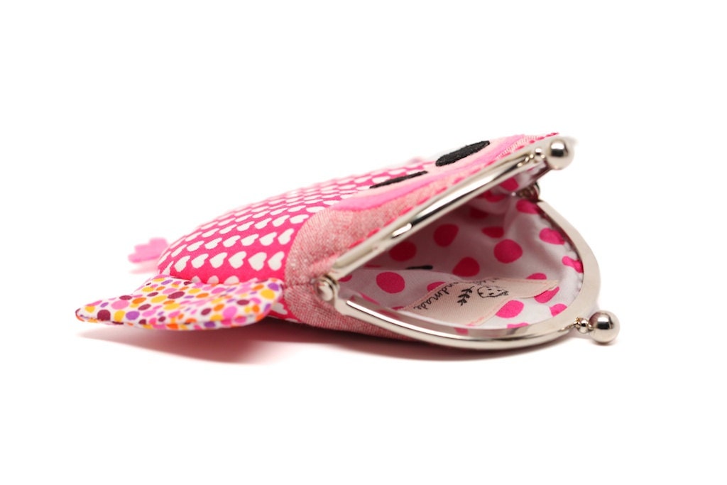 Cute hearty red owl clutch purse