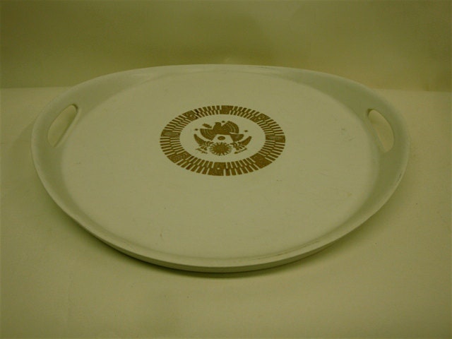 Georges Briard Tray with Gold Dove, Mid-Century Modern